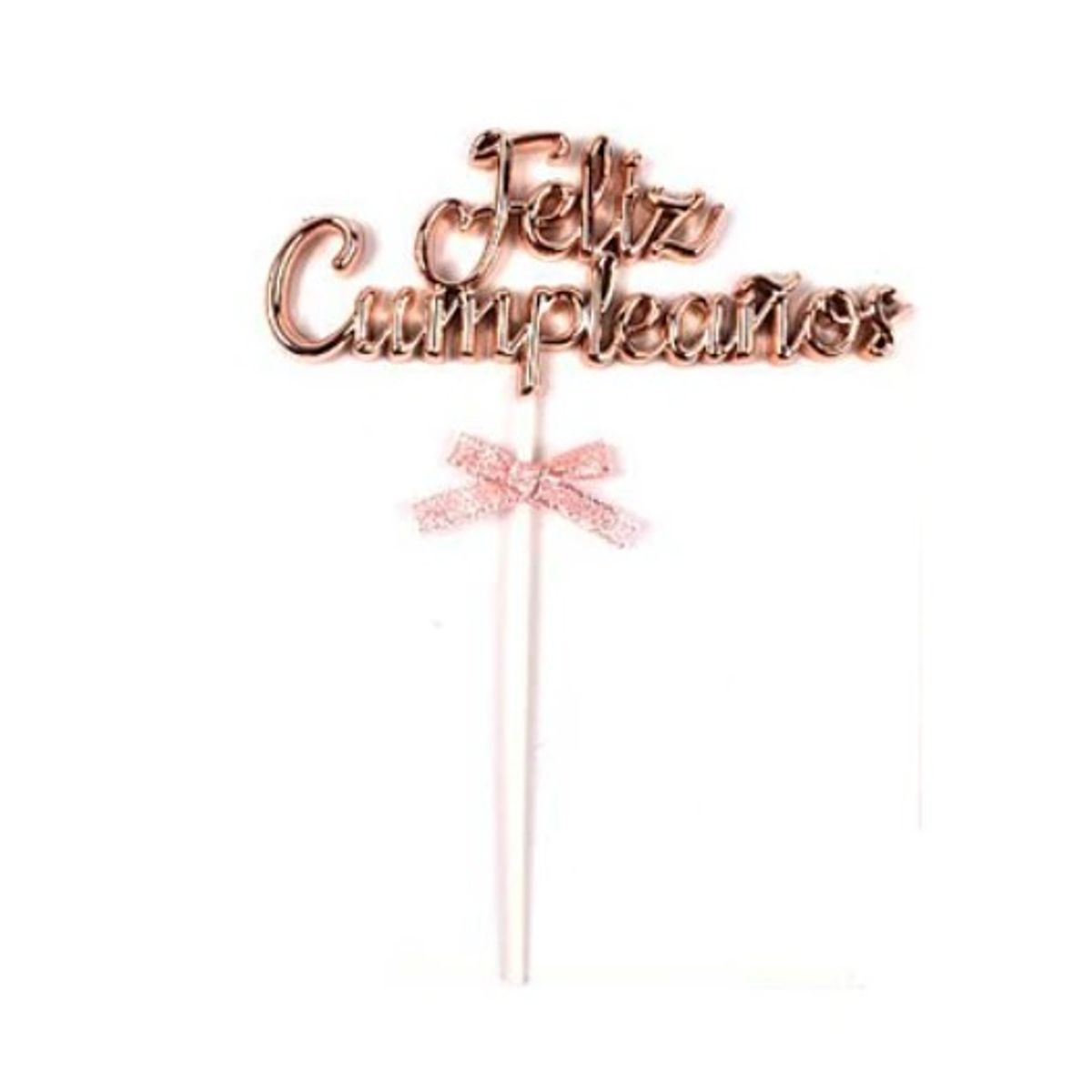 GENERICO - Topper Feliz Cumpleaños Oro Rosa