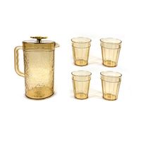 Set Jarra Con 4 Vasos Textura Color 20cm Ideal Para Mesa