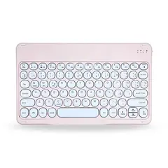 GENERICO - Teclado Para Ipad Tablet Bluetooth Español Rosado