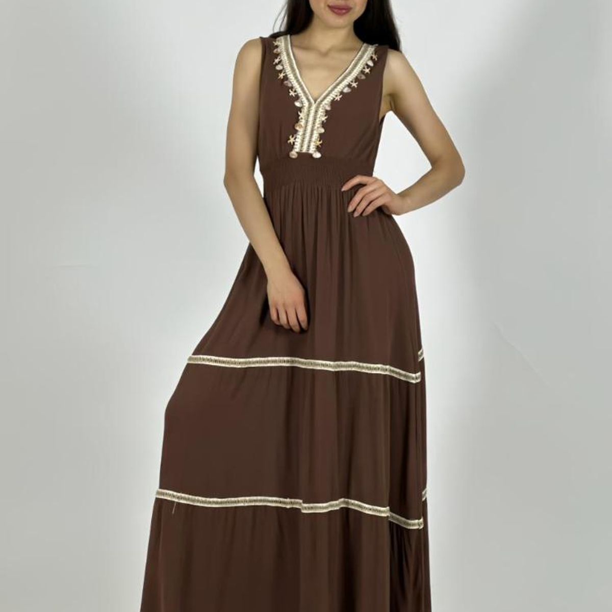 ENIGMATICA BOUTIQUE - Vestido Boho Estrellas y Conchas