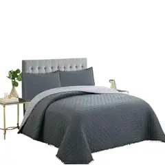 GENERICO - Cubrecama Algodon 2 Plazas PomPom