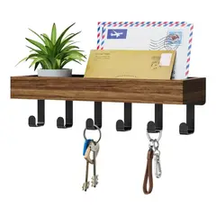 TNAKIEX - Portallaves De Pared Moderno De Madera Barcelona Color Carbón