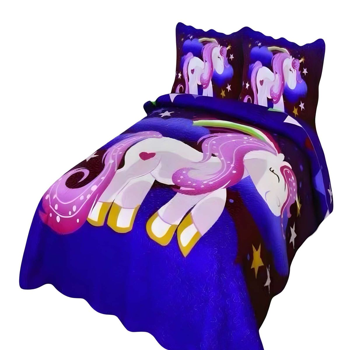 GENERICO - CUBRECAMA DE VERANO QUILT PLAZA Y MEDIA INFANTIL MORADO