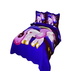 GENERICO - CUBRECAMA DE VERANO QUILT PLAZA Y MEDIA INFANTIL MORADO