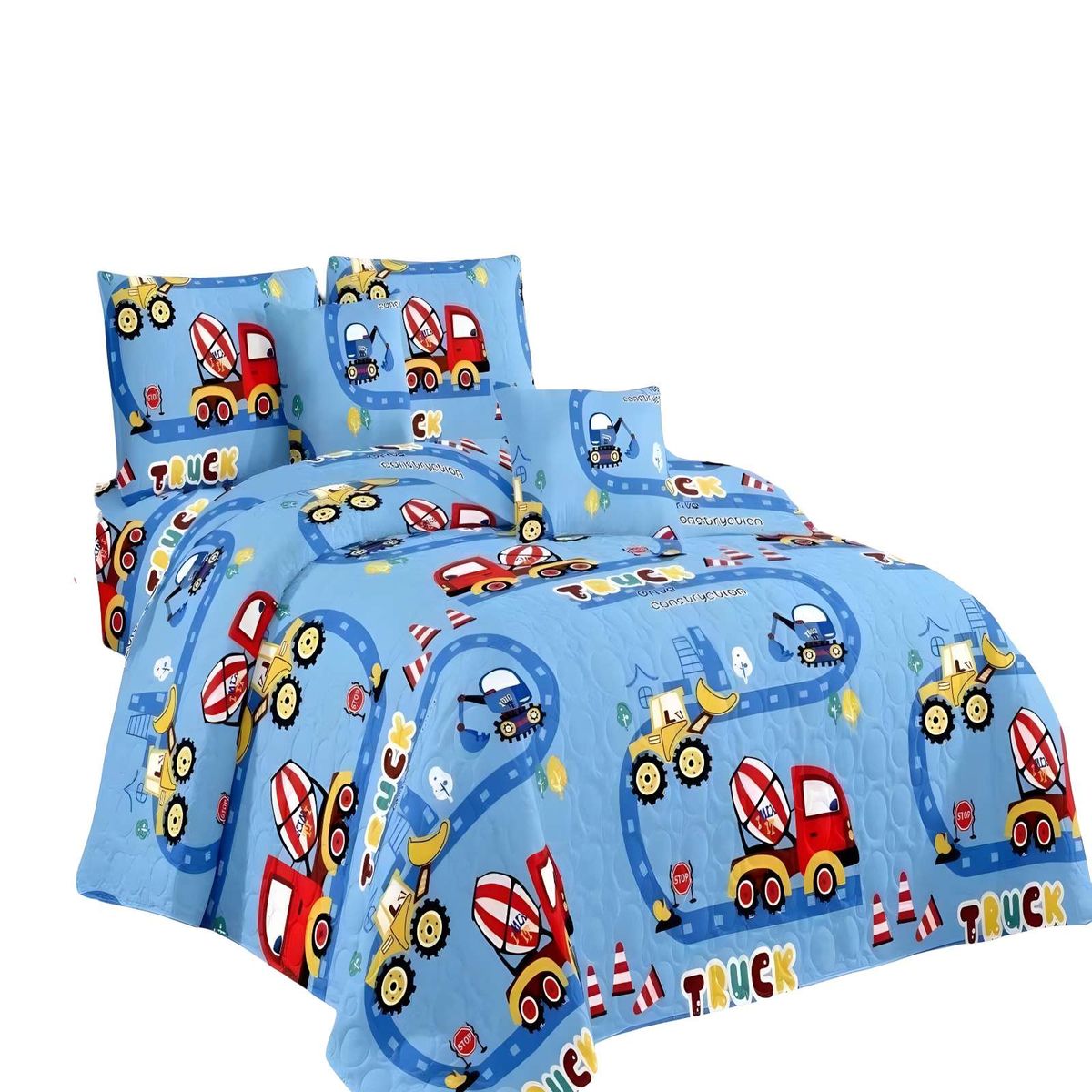 GENERICO - CUBRECAMA DE VERANO QUILT PLAZA Y MEDIA INFANTIL CELESTE