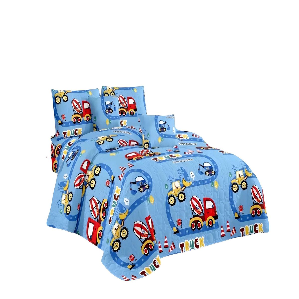 GENERICO - CUBRECAMA DE VERANO QUILT PLAZA Y MEDIA INFANTIL CELESTE