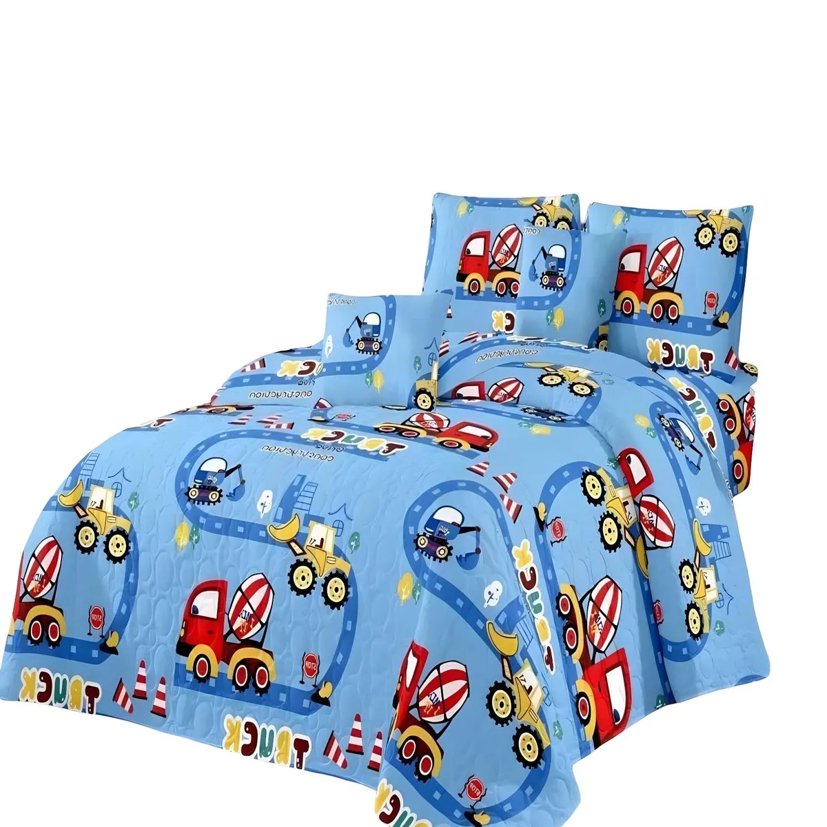 GENERICO - CUBRECAMA DE VERANO QUILT PLAZA Y MEDIA INFANTIL CELESTE