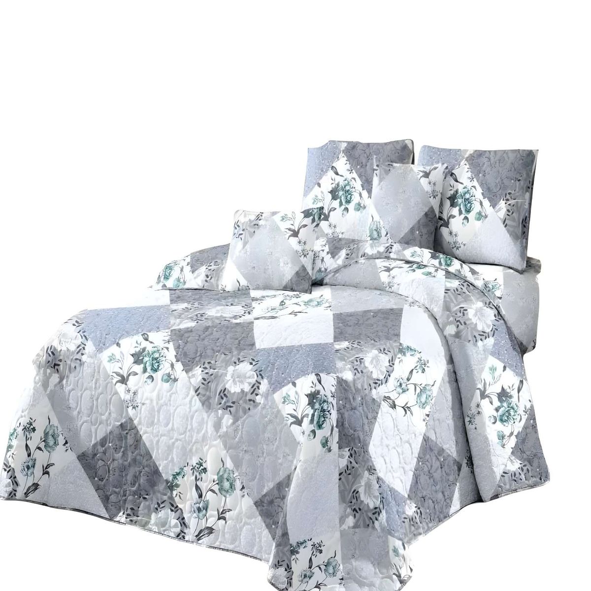 GENERICO - CUBRECAMA DE VERANO QUILT PLAZA Y MEDIA GRIS 03