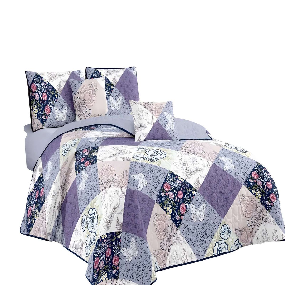 GENERICO - CUBRECAMA DE VERANO QUILT 2 PLAZAS MULTICOLOR 01