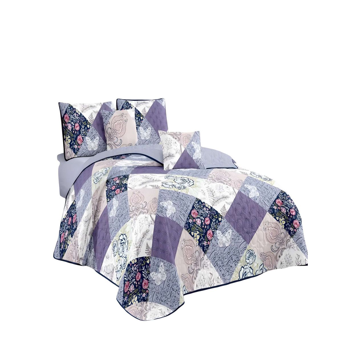GENERICO - CUBRECAMA DE VERANO QUILT 2 PLAZAS MULTICOLOR 01
