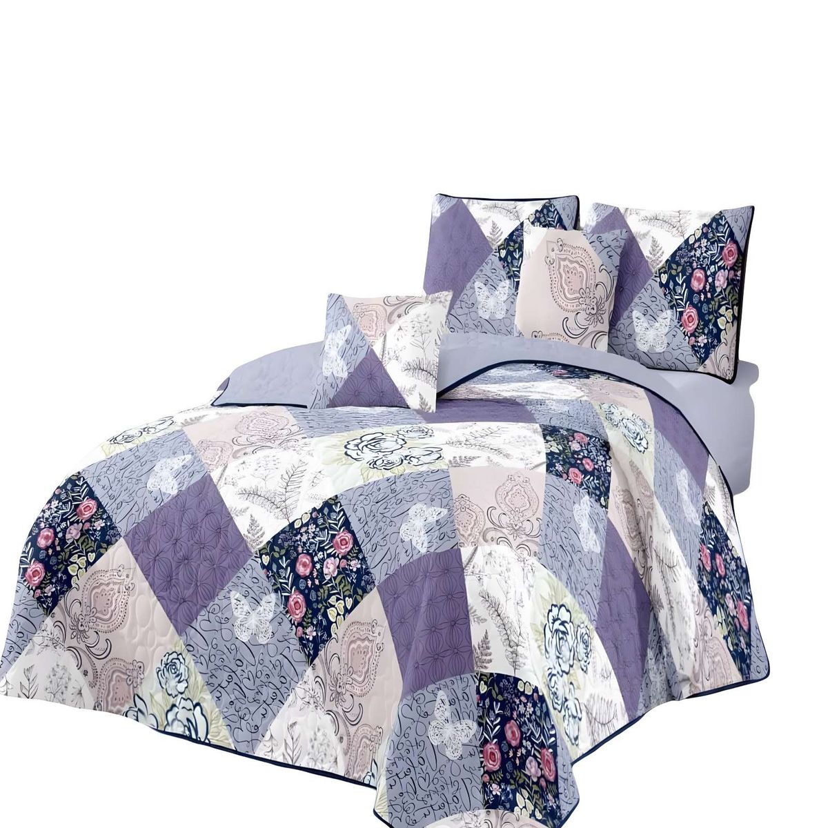 GENERICO - CUBRECAMA DE VERANO QUILT 2 PLAZAS MULTICOLOR 01