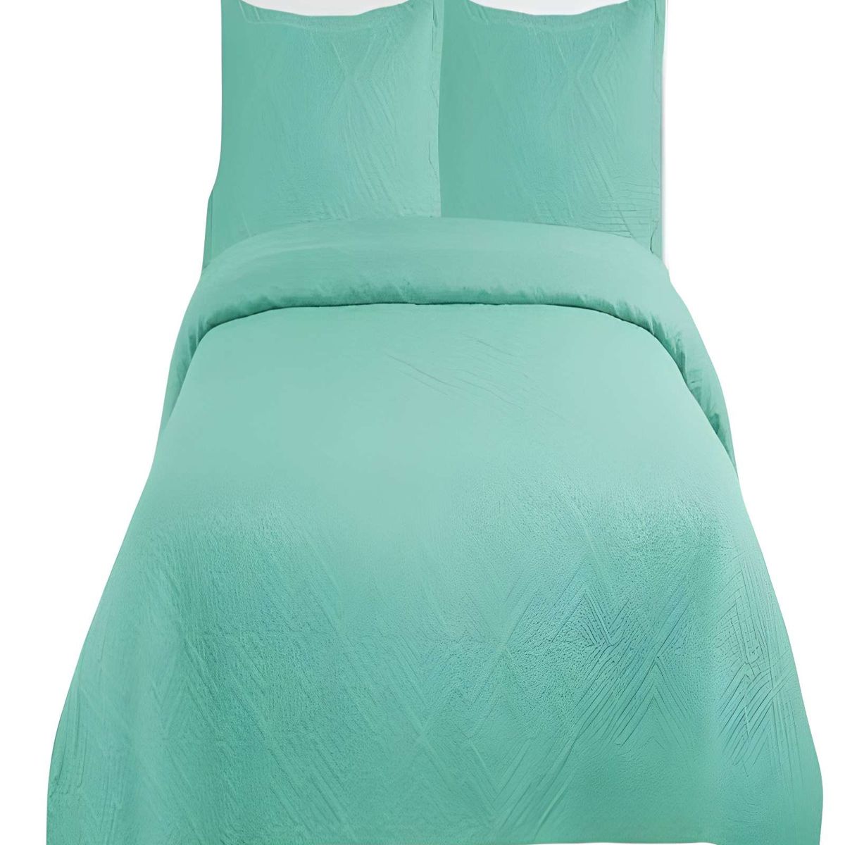GENERICO - CUBRECAMA DE VERANO QUILT CON COLORES LISOS 2 PLAZAS TURQUESA