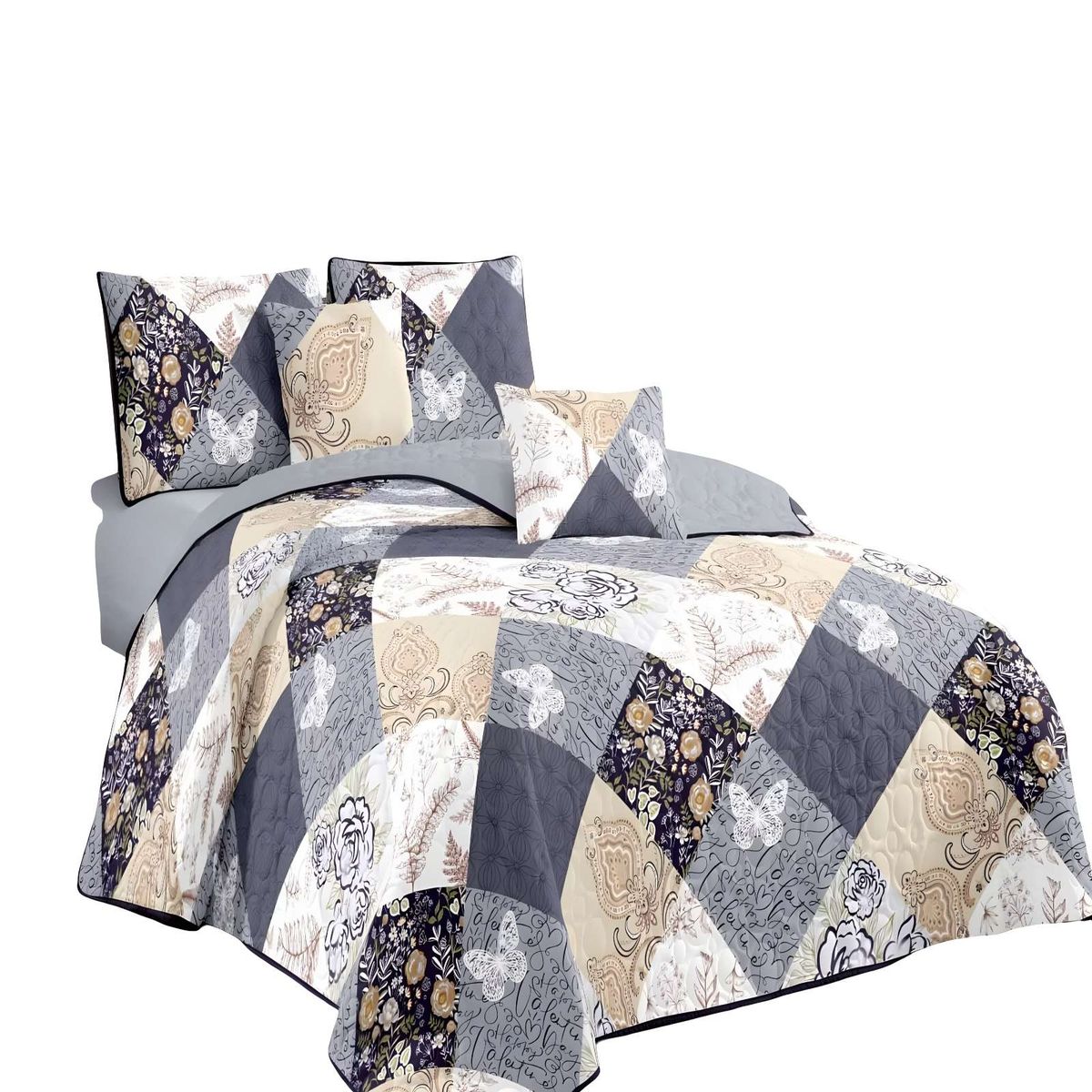 GENERICO - CUBRECAMA DE VERANO QUILT KING MULTICOLOR 07