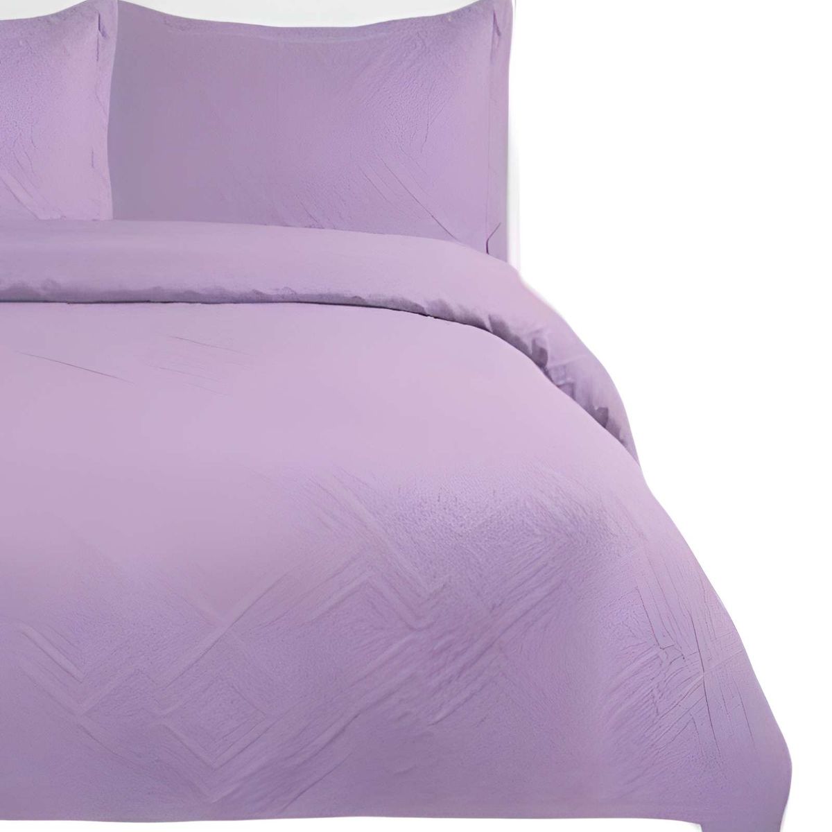 GENERICO - CUBRECAMA DE VERANO QUILT CON COLORES LISOS KING LILA