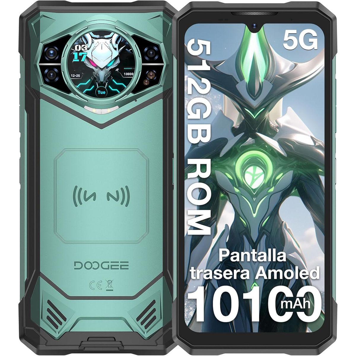 DOOGEE - DOOGEE S200 X 5G Celular 32GB+512GB 10100mAh 100MP-Verde