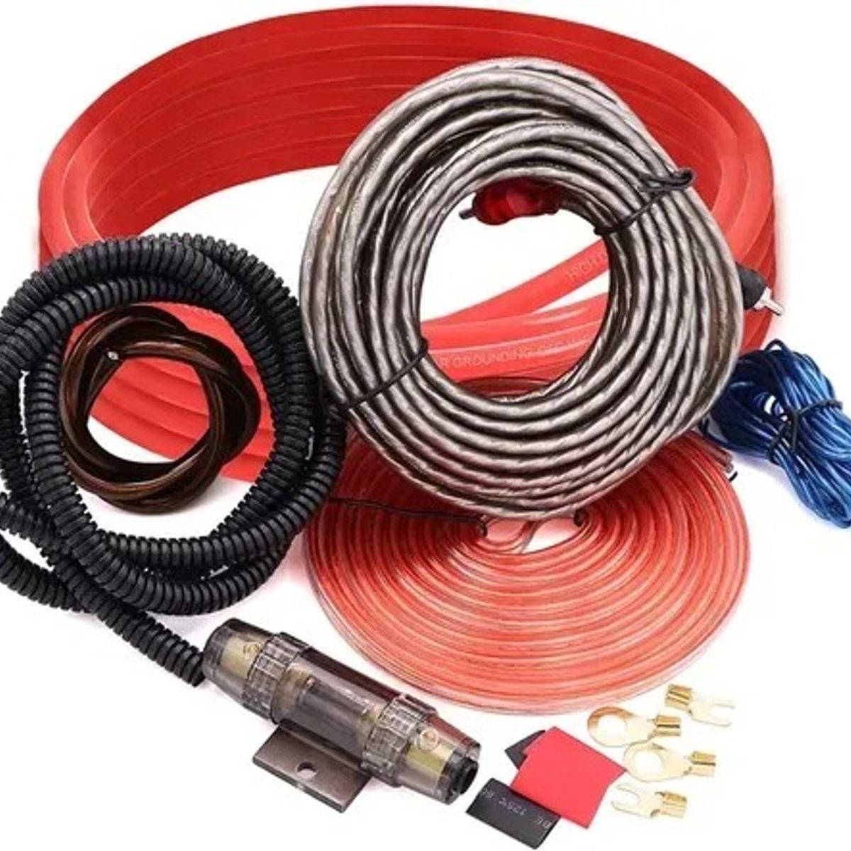 GENERICO - Kit Cables Amplificador Set Calibre 8 Subwoofer Auto Premium
