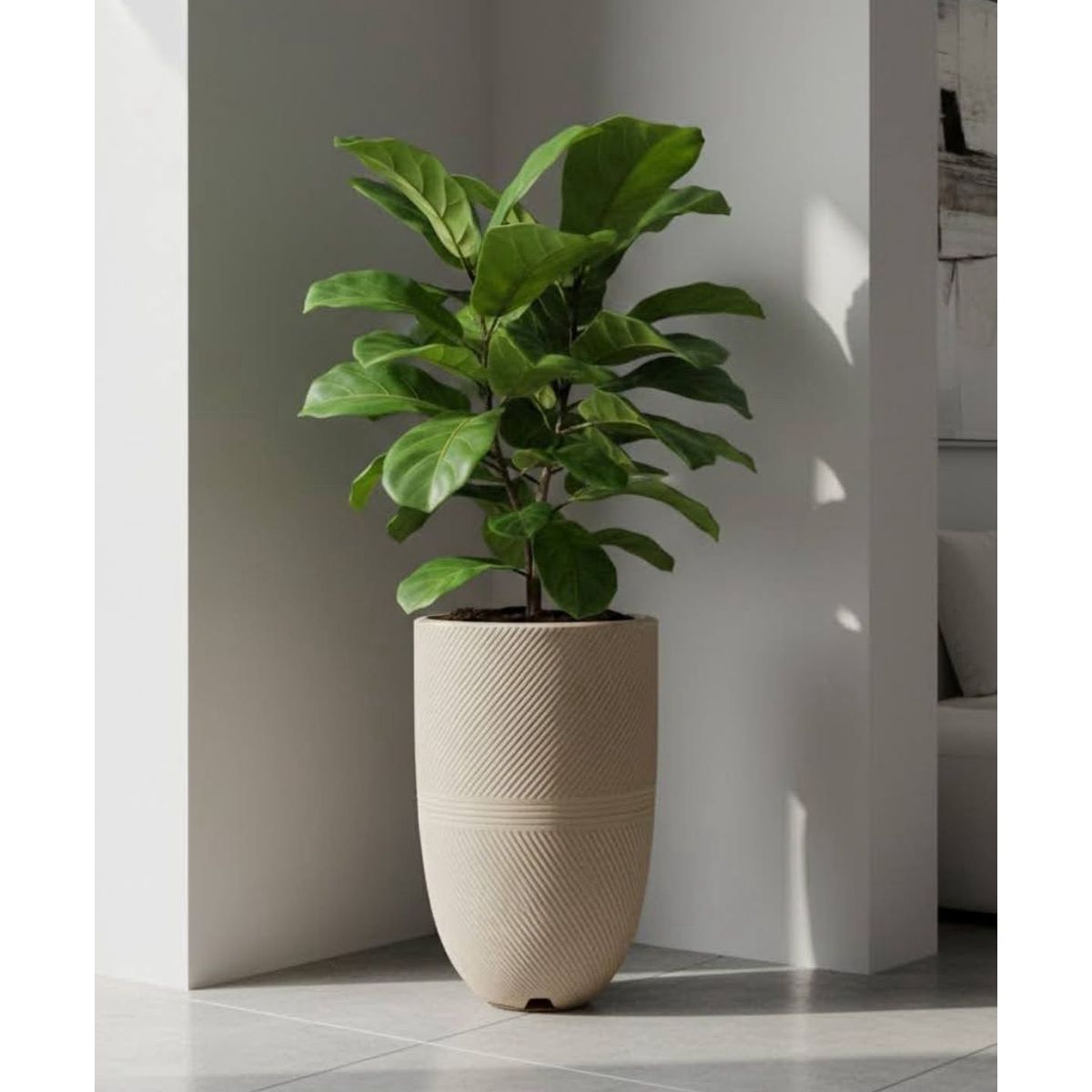 FLORIDIS - MACETERO FLORIDIS BEIGE ARGOS 57CM ALTO CON PLATO