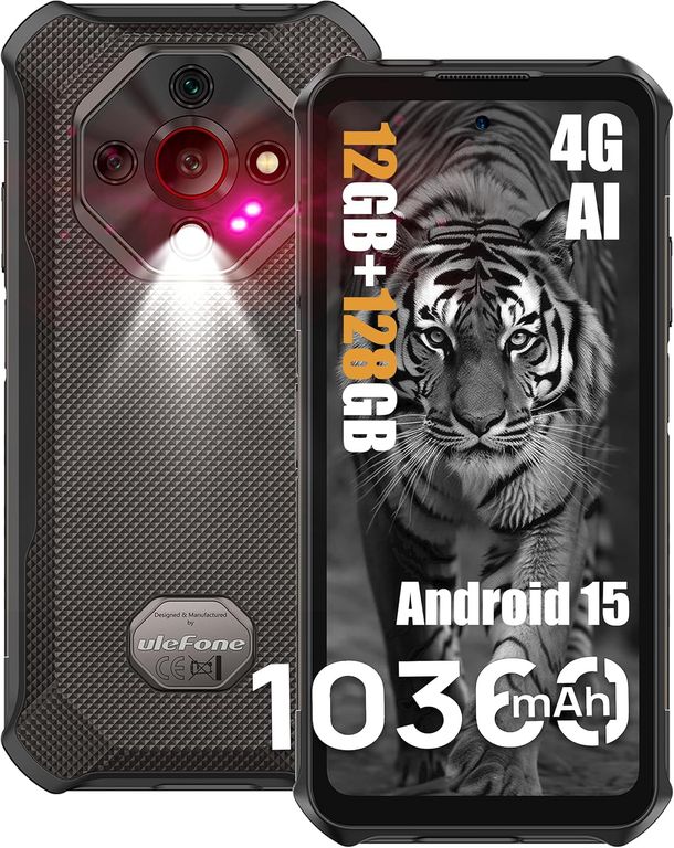 ULEFONE Armor X16 Celular 12GB+128GB 10360mAh Android 15 Smartphone-Negro