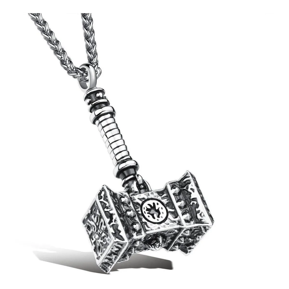 GENERICO - Collar Martillo Hombre Acero Royal Madriz Vikingo