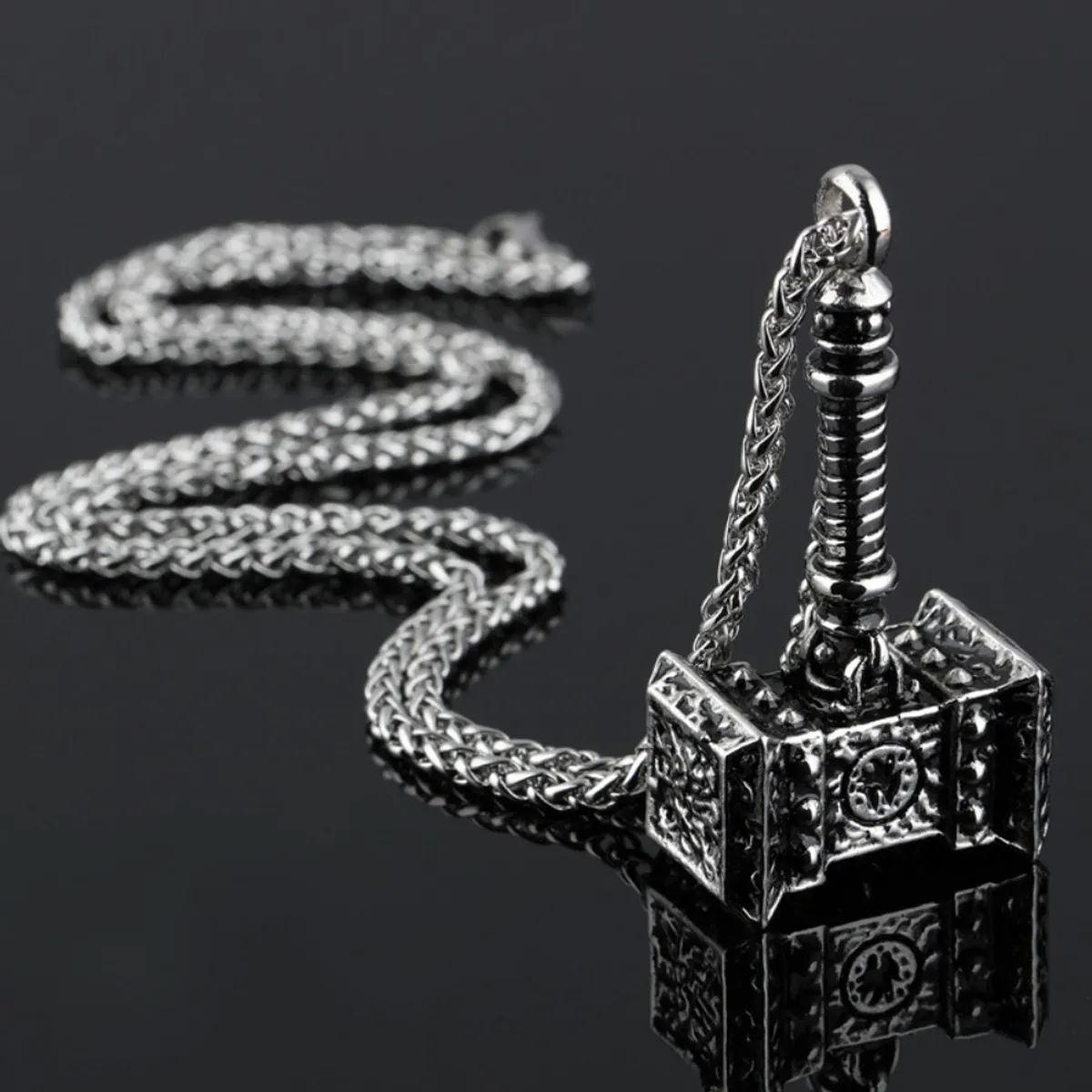 GENERICO - Collar Martillo Hombre Acero Royal Madriz Vikingo