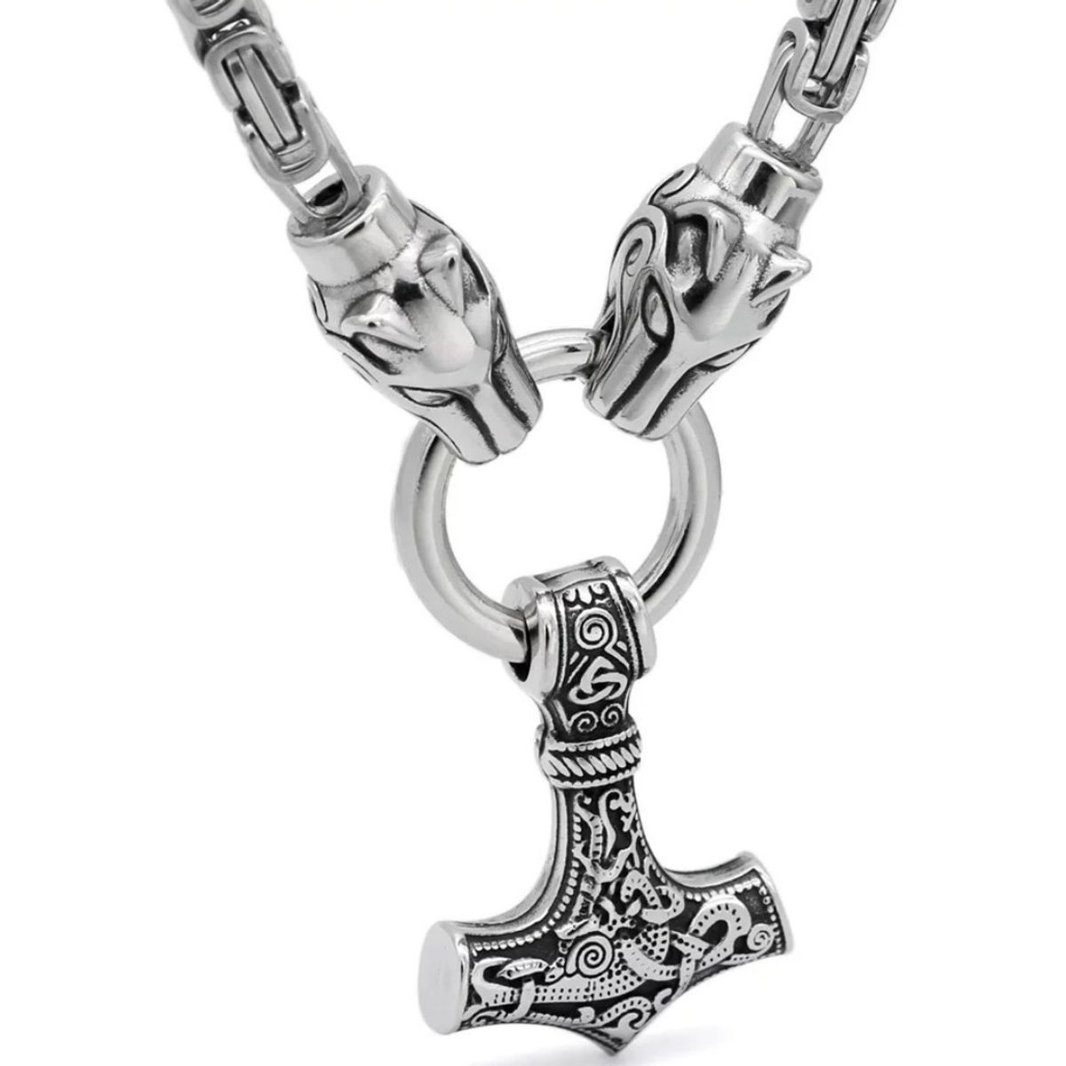 GENERICO - Collar Vikingo Martillo Thor Acero Hombre Moda 2019