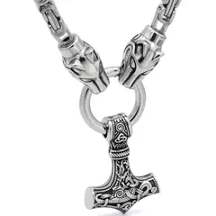 GENERICO - Collar Vikingo Martillo Thor Acero Hombre Moda 2019
