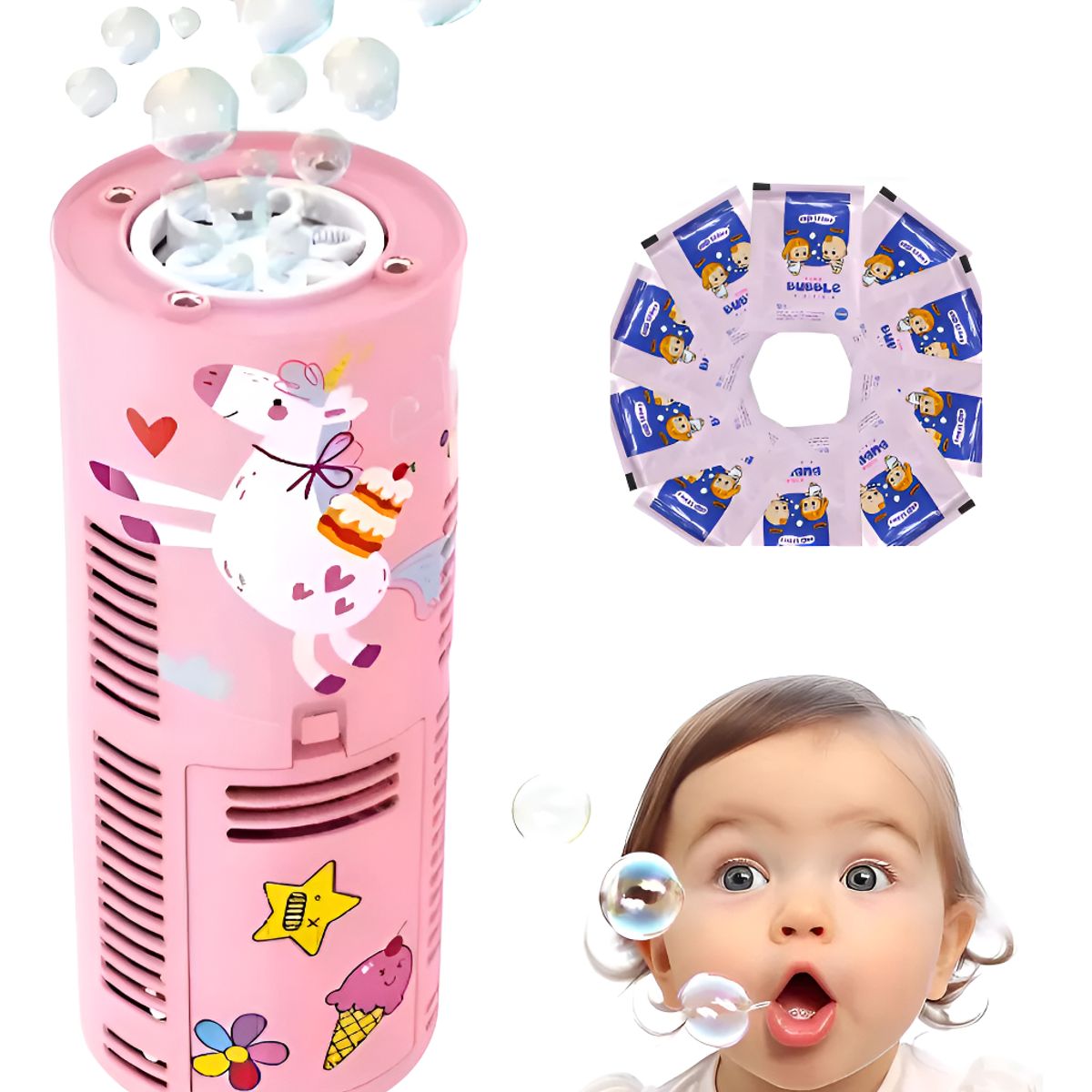GENERICO - Máquina De Burbujas Automática Para Niños Regalos-Rosa