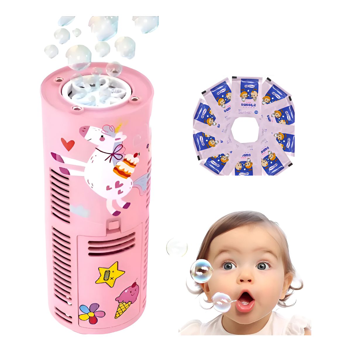 GENERICO - Máquina De Burbujas Automática Para Niños Regalos-Rosa