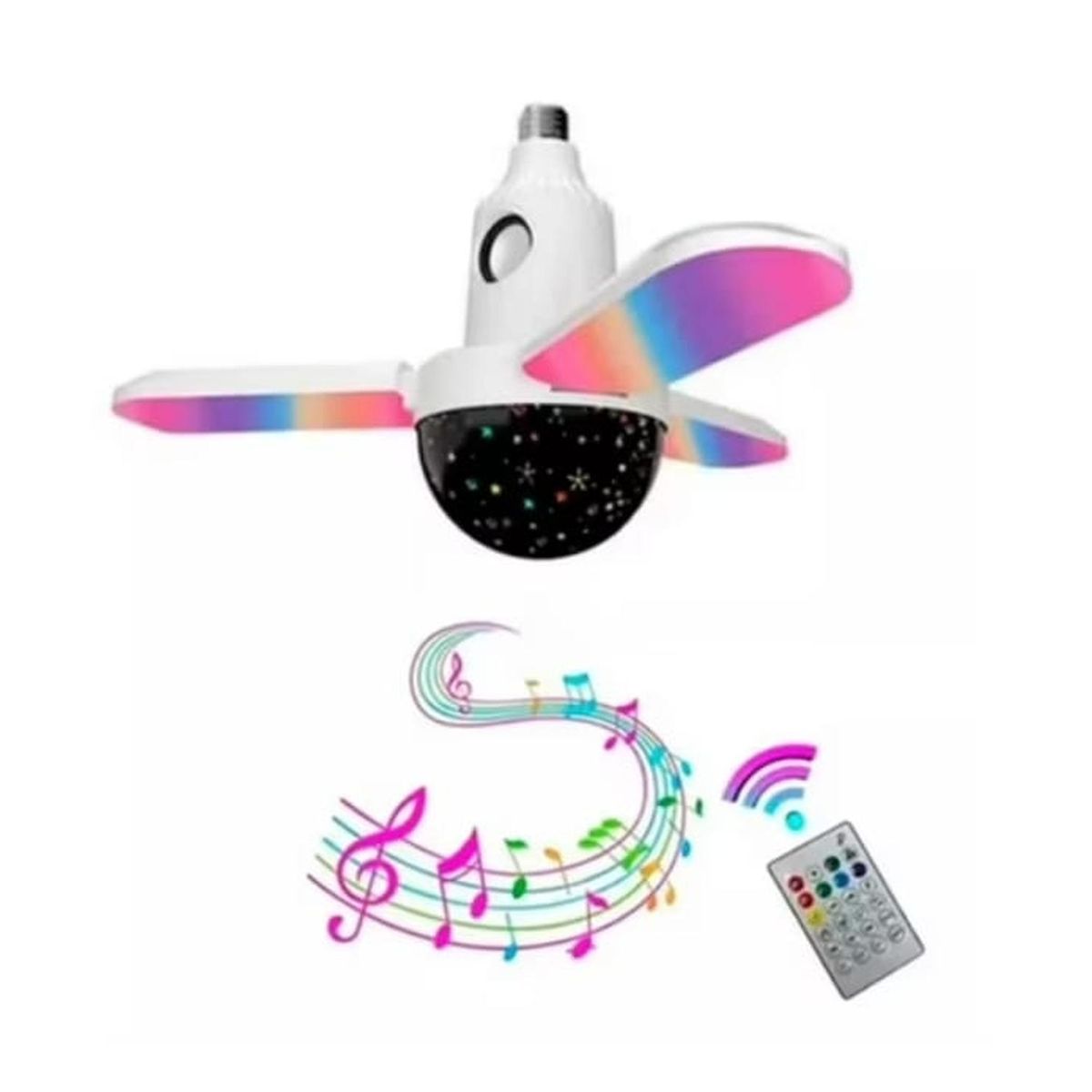 Ampolleta Led RGB Con Proyector Y Musica Bluetooth Con Control, marca GENERICO - Foto Principal