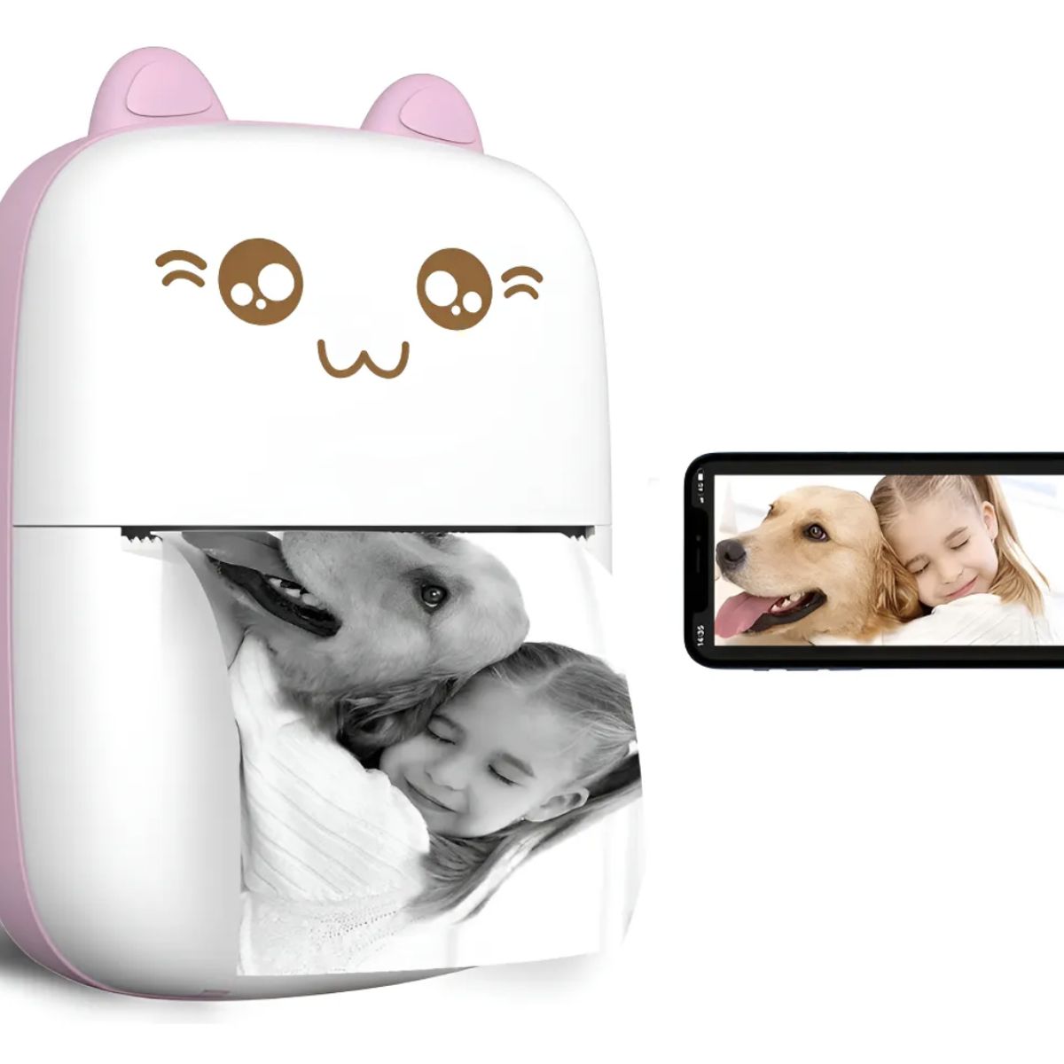 MOMO - Mini Impresora Portátil Bluetooth Gatito Rosado