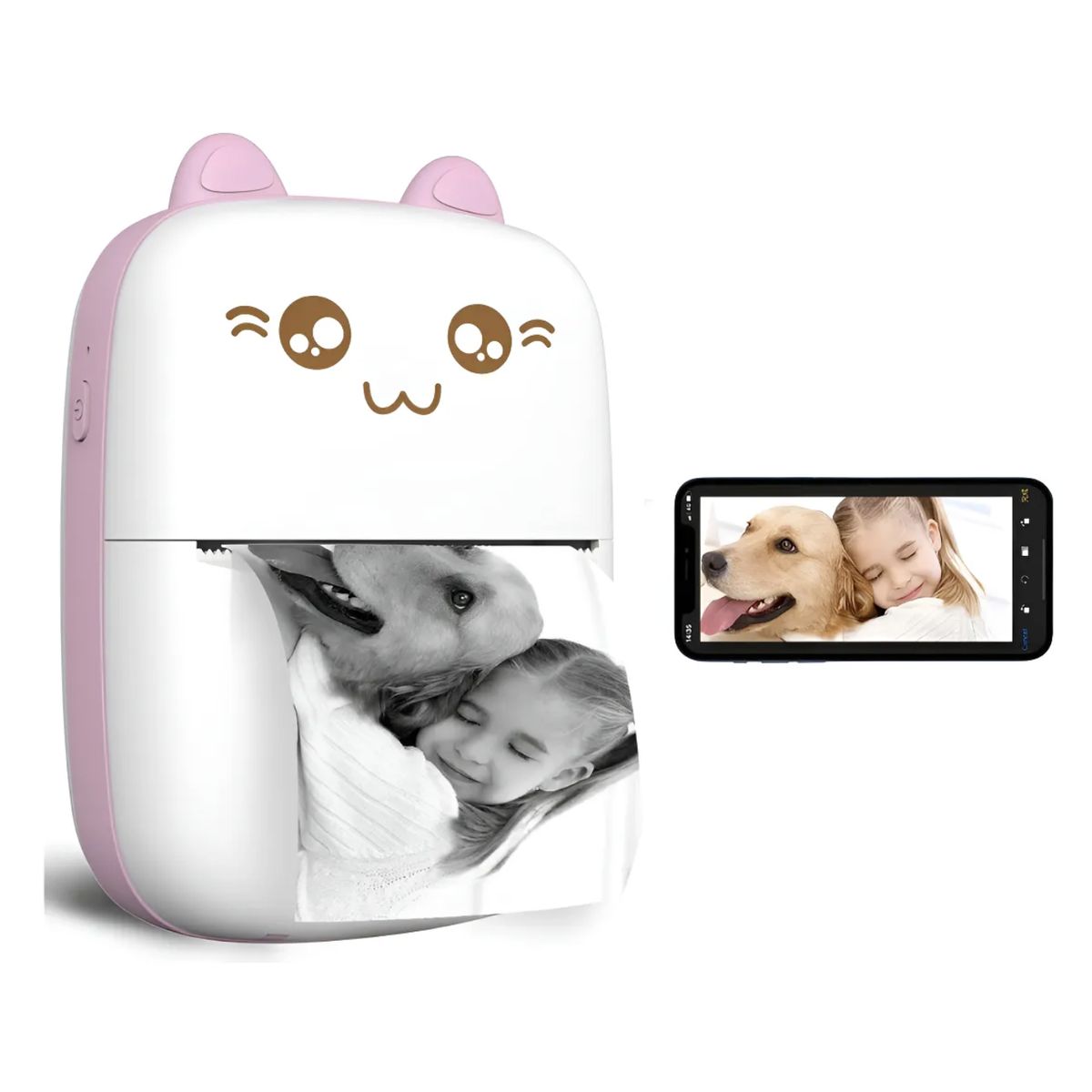 MOMO - Mini Impresora Portátil Bluetooth Gatito Rosado