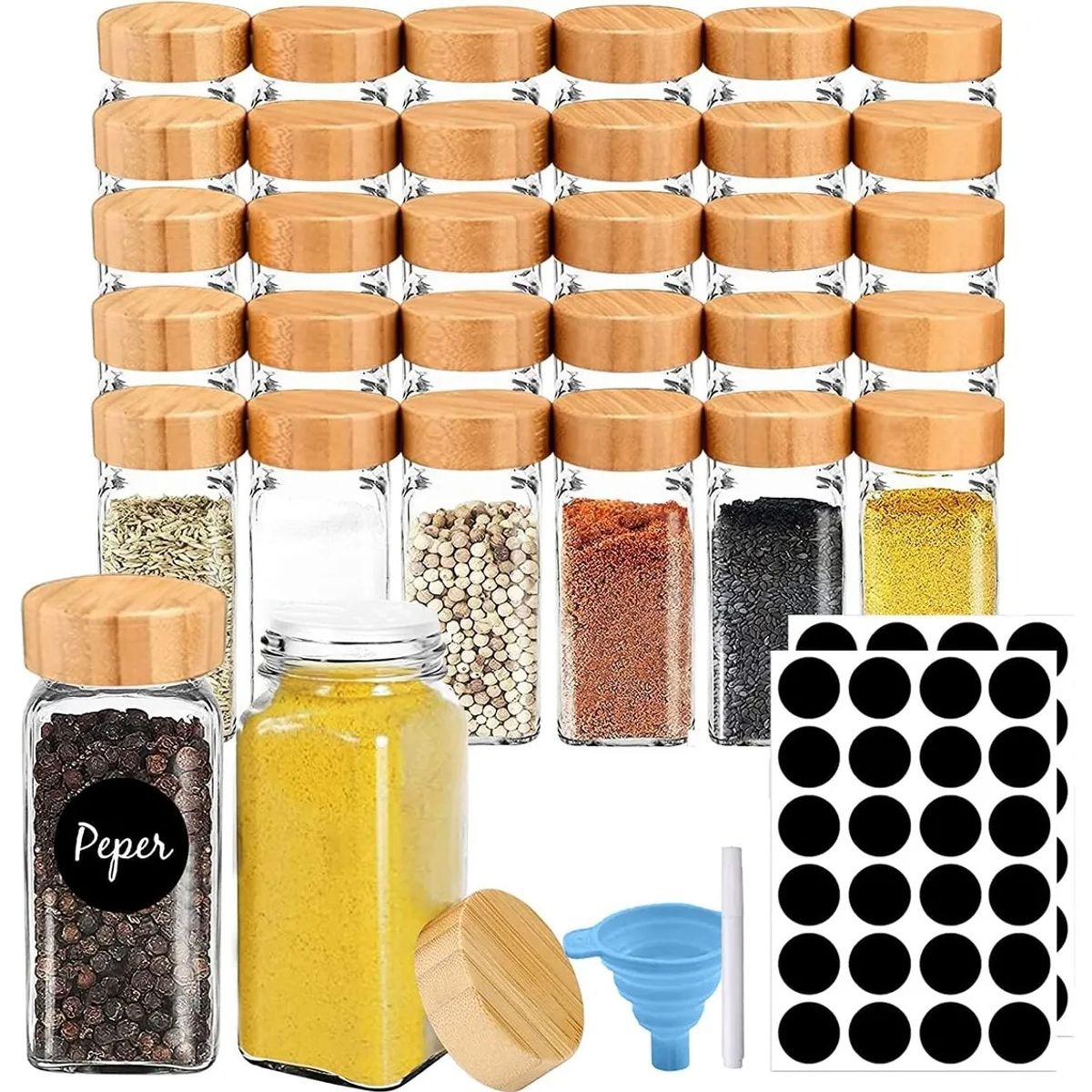 GENERICO - 12 Frascos De Vidrio Especieros Tapa Almacenamiento 120ml
