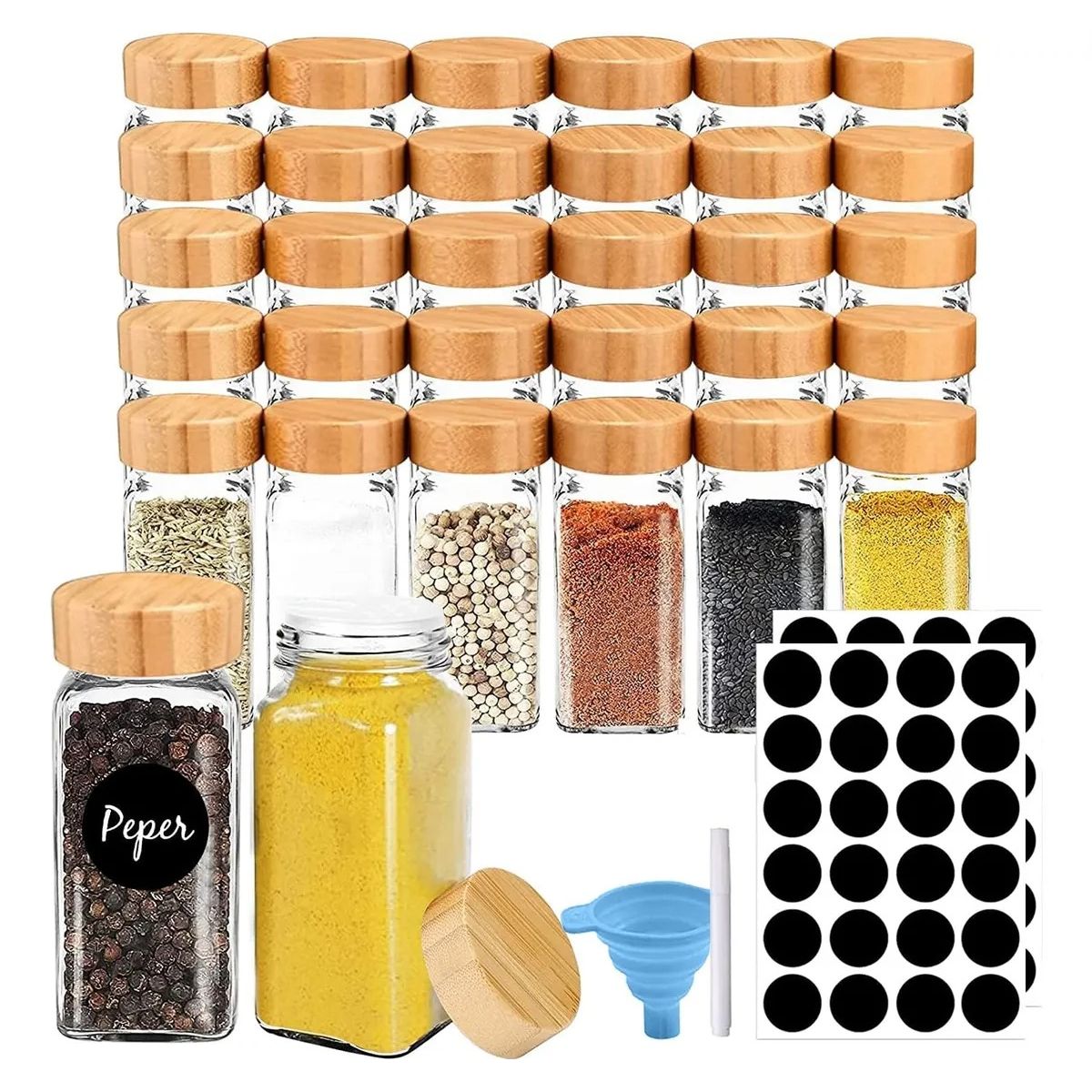 GENERICO - 12 Frascos De Vidrio Especieros Tapa Almacenamiento 120ml