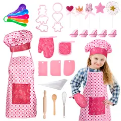 LUKOVEE - Juego de Cocina y Horneado para Niños con Accesorios 38 PCS