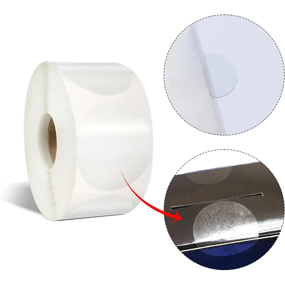 KUANGYE - Pegatinas Redondas De Pvc Transparentes 500 Piezas 3.0 Cm Transparente