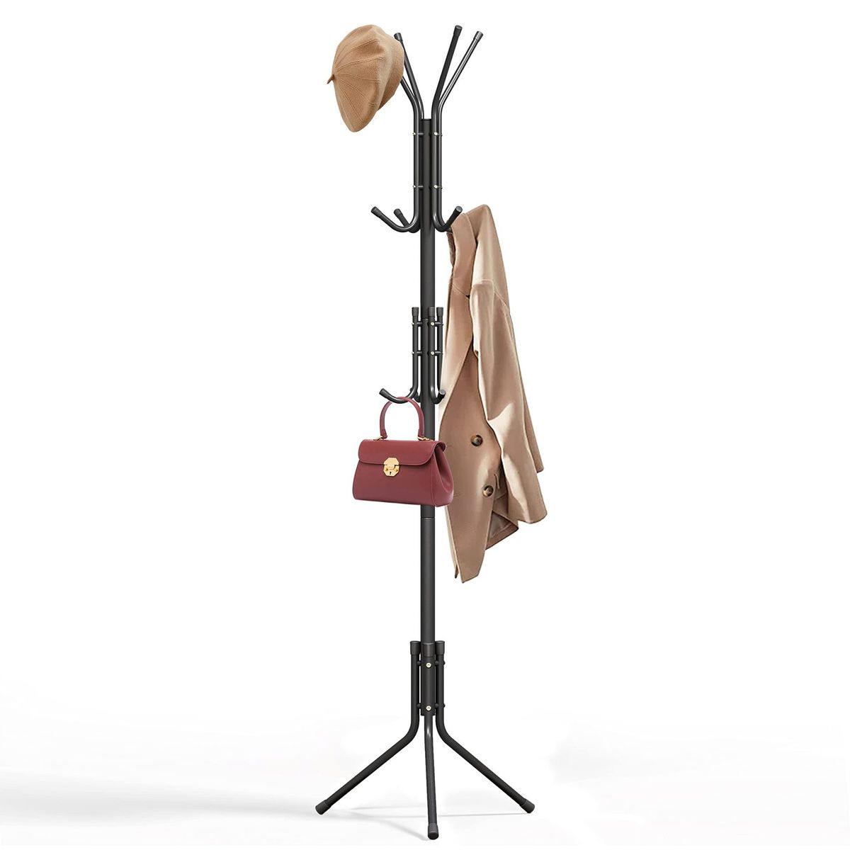 EVERSO - Colgador Perchero De Metal Perchas Para Ropa Polerones Bolso Negro