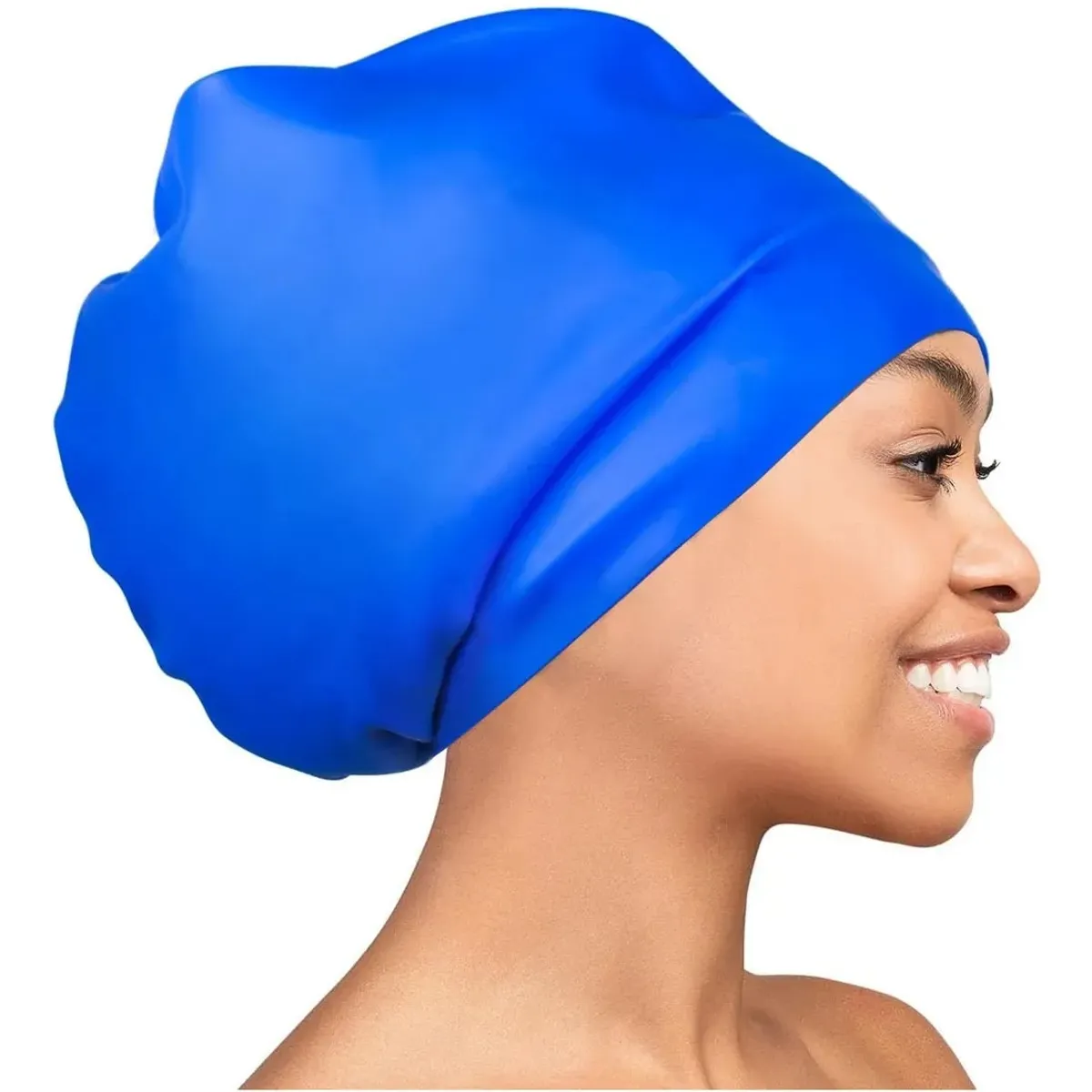 KUANGYE - Gorro Natación Piscina Grande Pelo Largo Rulos Rasta Afro