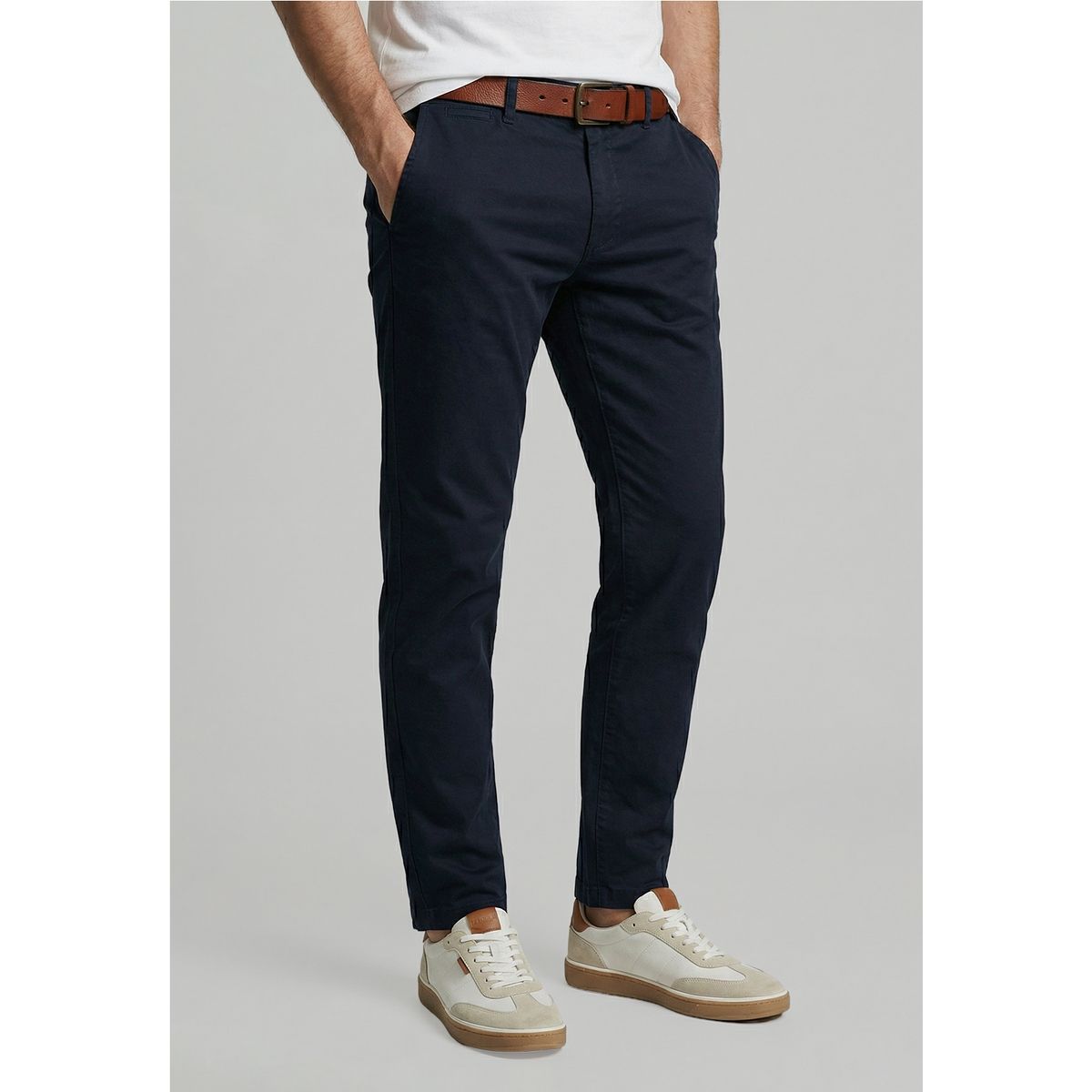 FEROUCH - Pantalón Twill Without Pleats L/31 Navy Ferouch