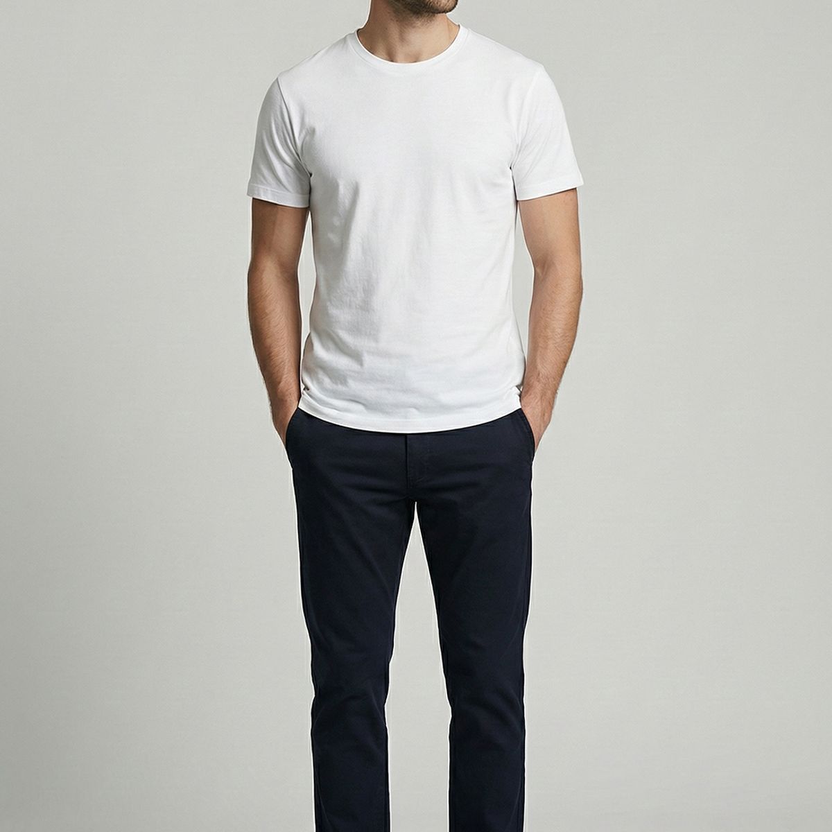 FEROUCH - Pantalón Twill Without Pleats L/31 Navy Ferouch