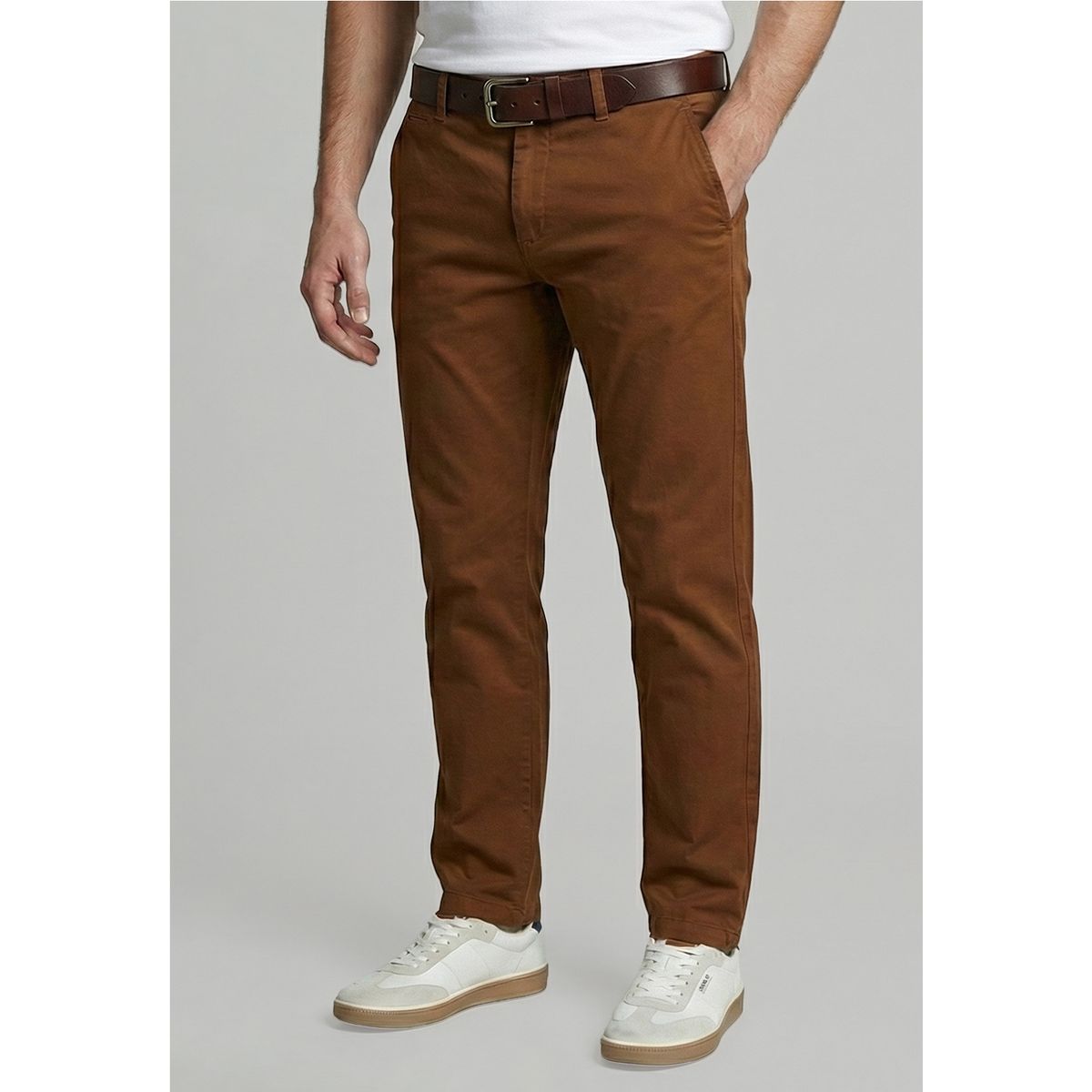 FEROUCH - Pantalón Twill Without Pleats L/31 Lt  Camel Ferouch