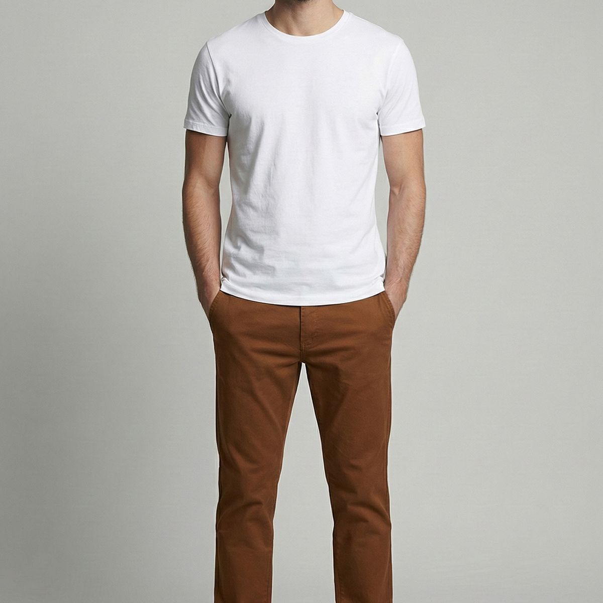 FEROUCH - Pantalón Twill Without Pleats L/31 Lt  Camel Ferouch