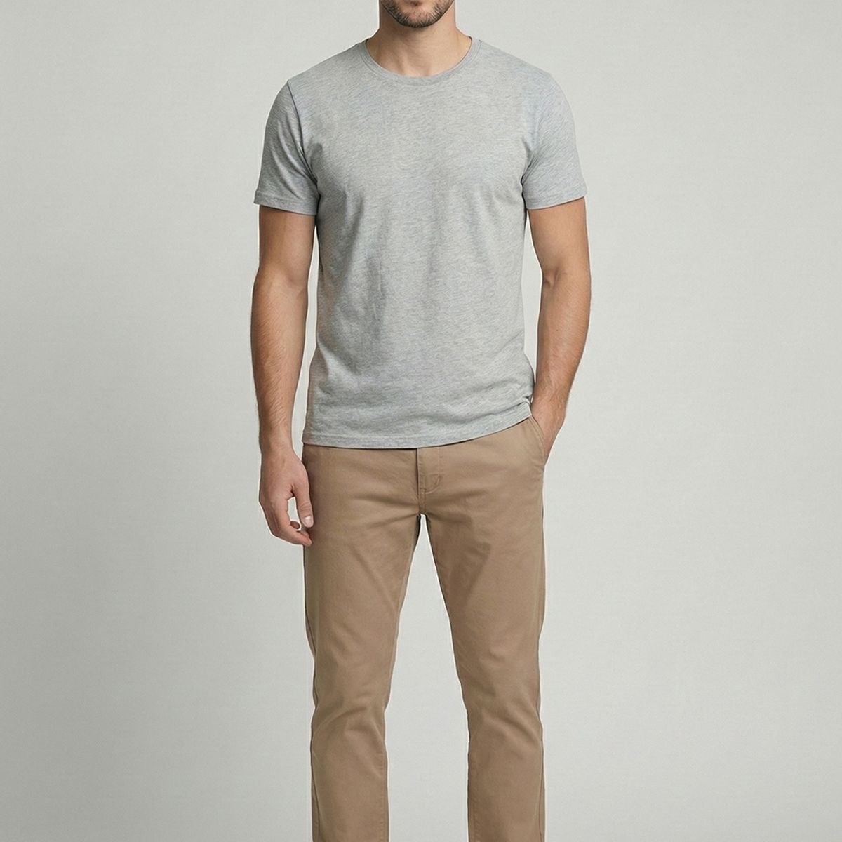 FEROUCH - Pantalón Twill Without Pleats L/33 Khaki Ferouch