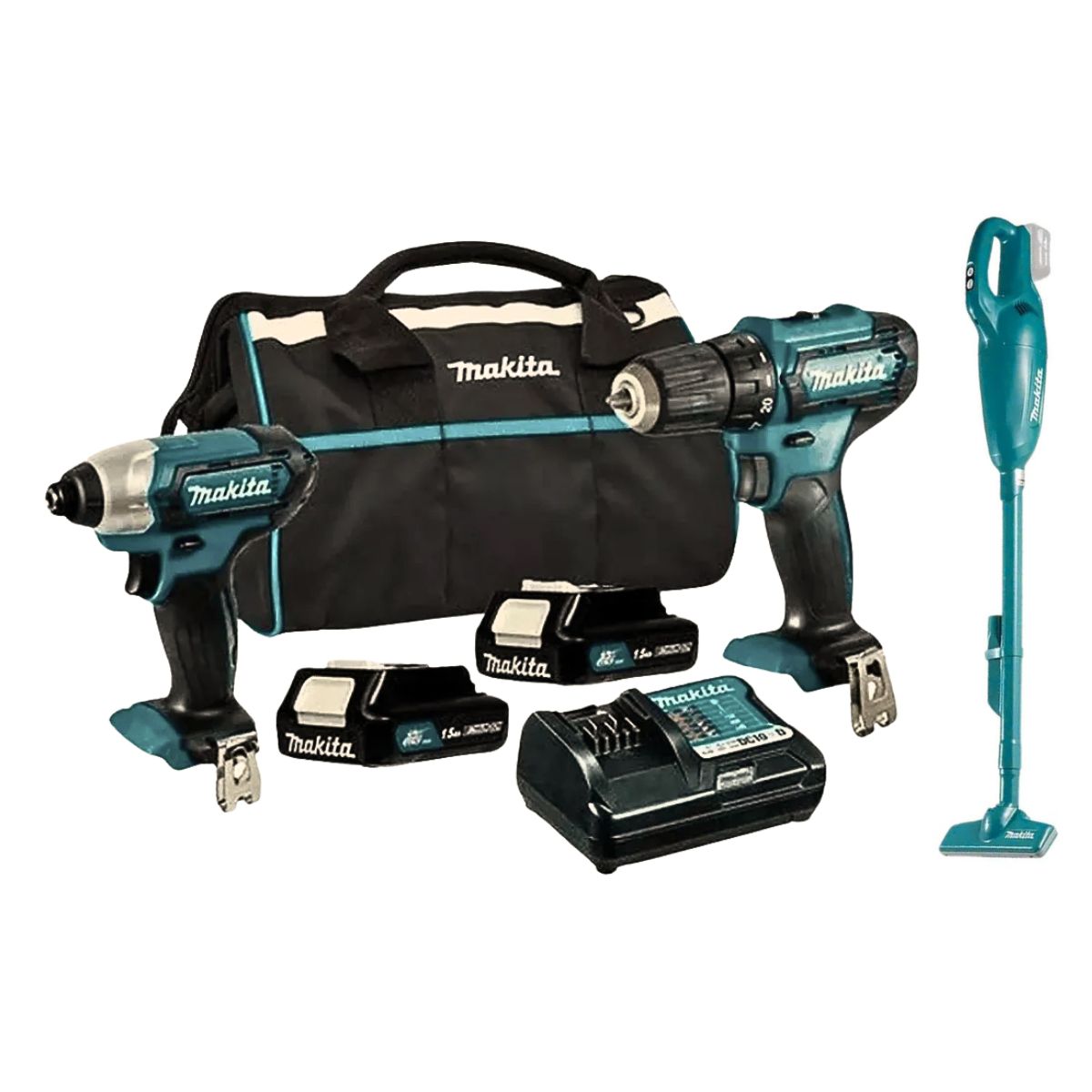 MAKITA - Kit Taladro Percutor /Atornillador/Aspiradora Makita CLX228