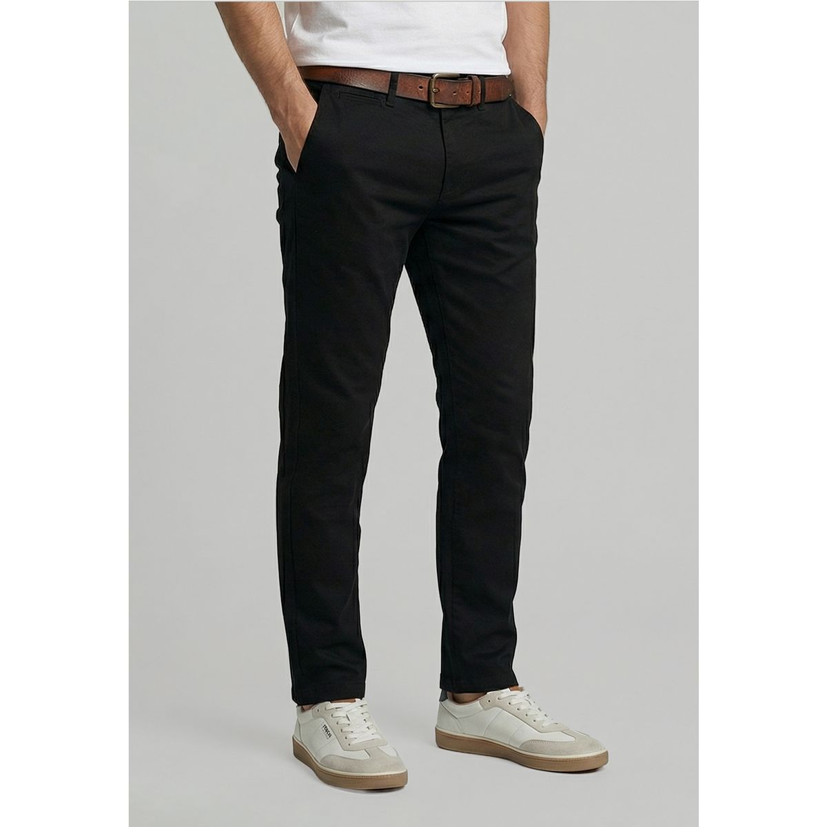 FEROUCH - Pantalón Twill Without Pleats L/31 Black Ferouch