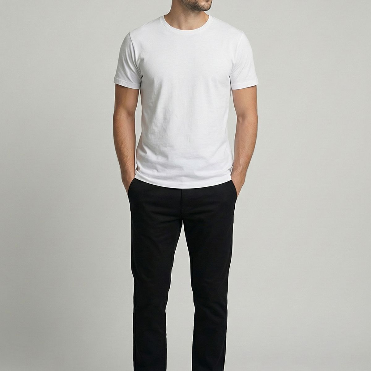 FEROUCH - Pantalón Twill Without Pleats L/31 Black Ferouch