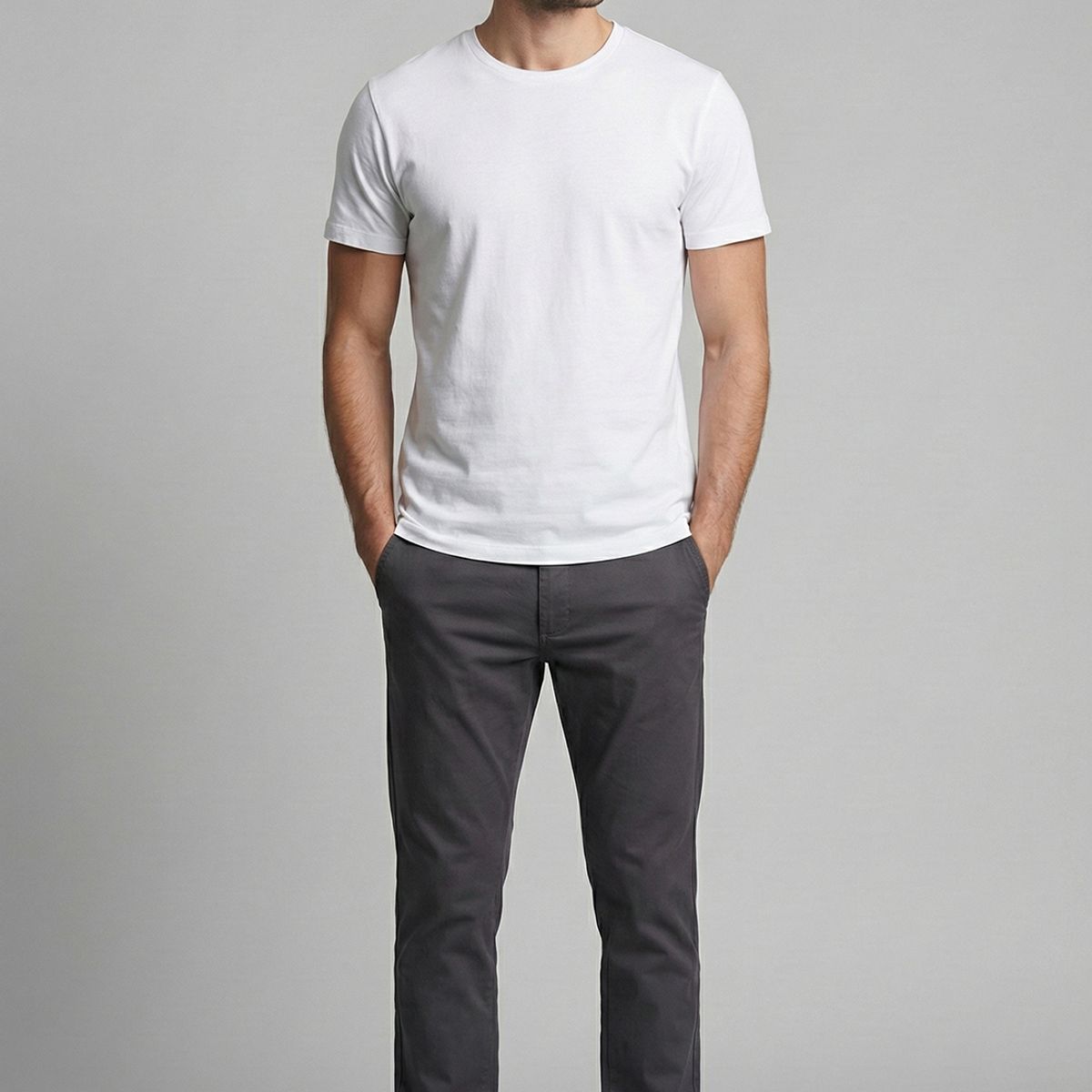 FEROUCH - Pantalón Twill Without Pleats L/31 Dk Grey Ferouch