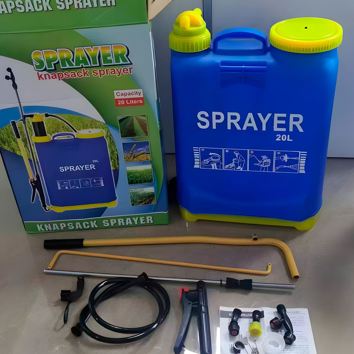 GENERICO - Fumigador Pulverizador Rociador 16 Litros Manual Azul