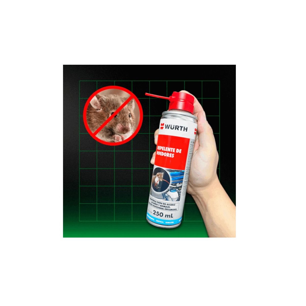 WURTH - Repelente para Roedores Pelicula Transparente 250ml