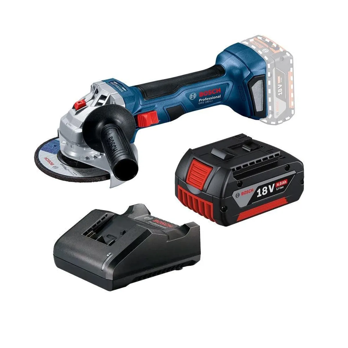 BOSCH - ESMERIL ANGULAR 18V BOSCH GWS 180 7 1 BAT 40AH+CARG