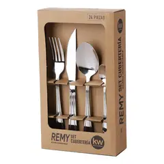 KITCHENWARE - Juego De Cubiertos 24 Piezas Acero Inoxidable - Remy
